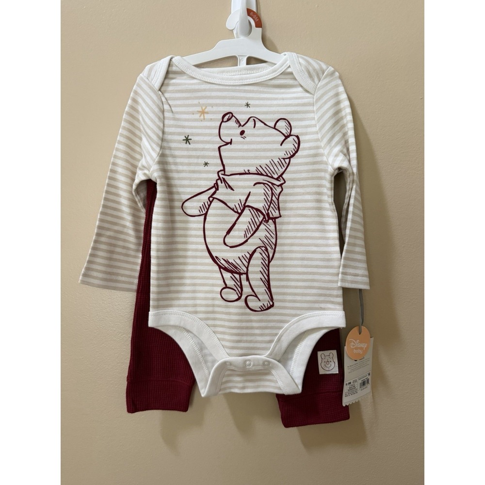 Disney Baby Winnie the Pooh 2-Piece Set Long Sleeve with Matching Pants Sz 3-6M